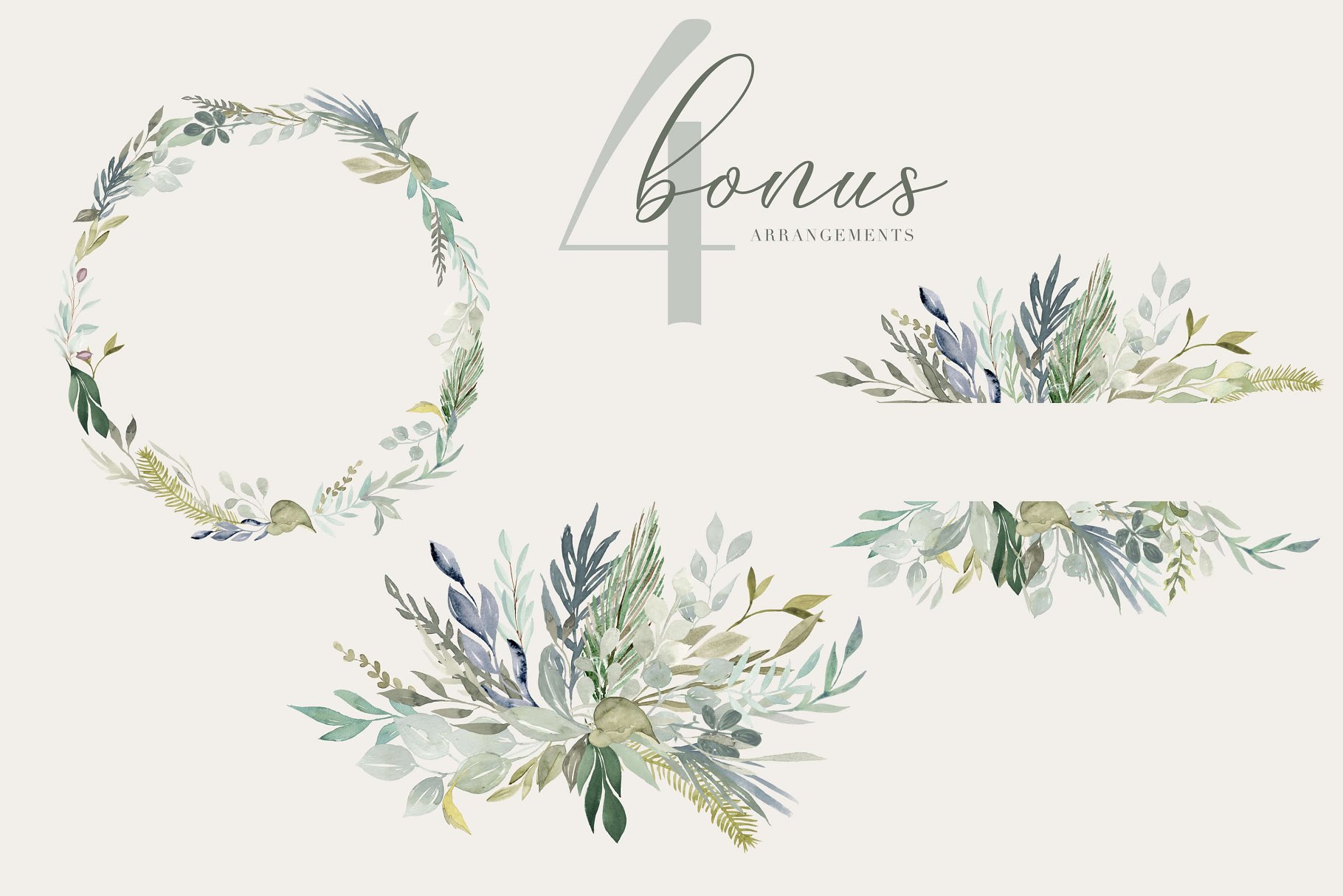 水彩植物叶子树叶插画 Foliage – Watercolor Leaves插图(3)