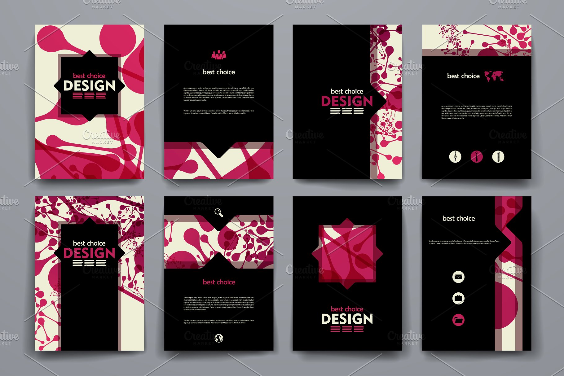 抽象图形背景小册子模板 Abstract brochures插图(3)