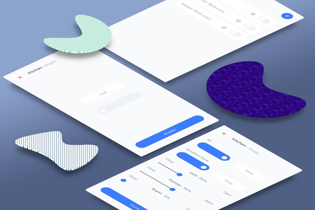 互联网智能家居APP应用界面阴影版UI套件 Smart Home Shades Mobile Ui插图