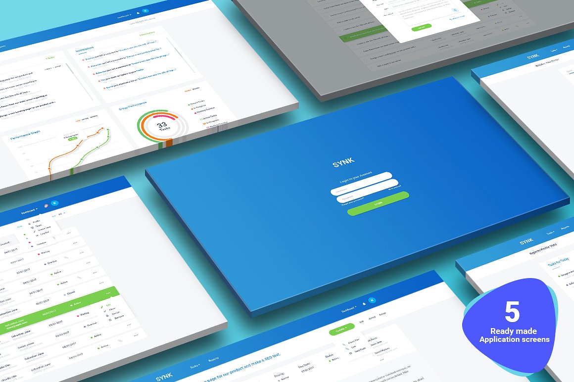 任务管理数据图表 Web UI 套件 Task Management UI Kit插图(1)