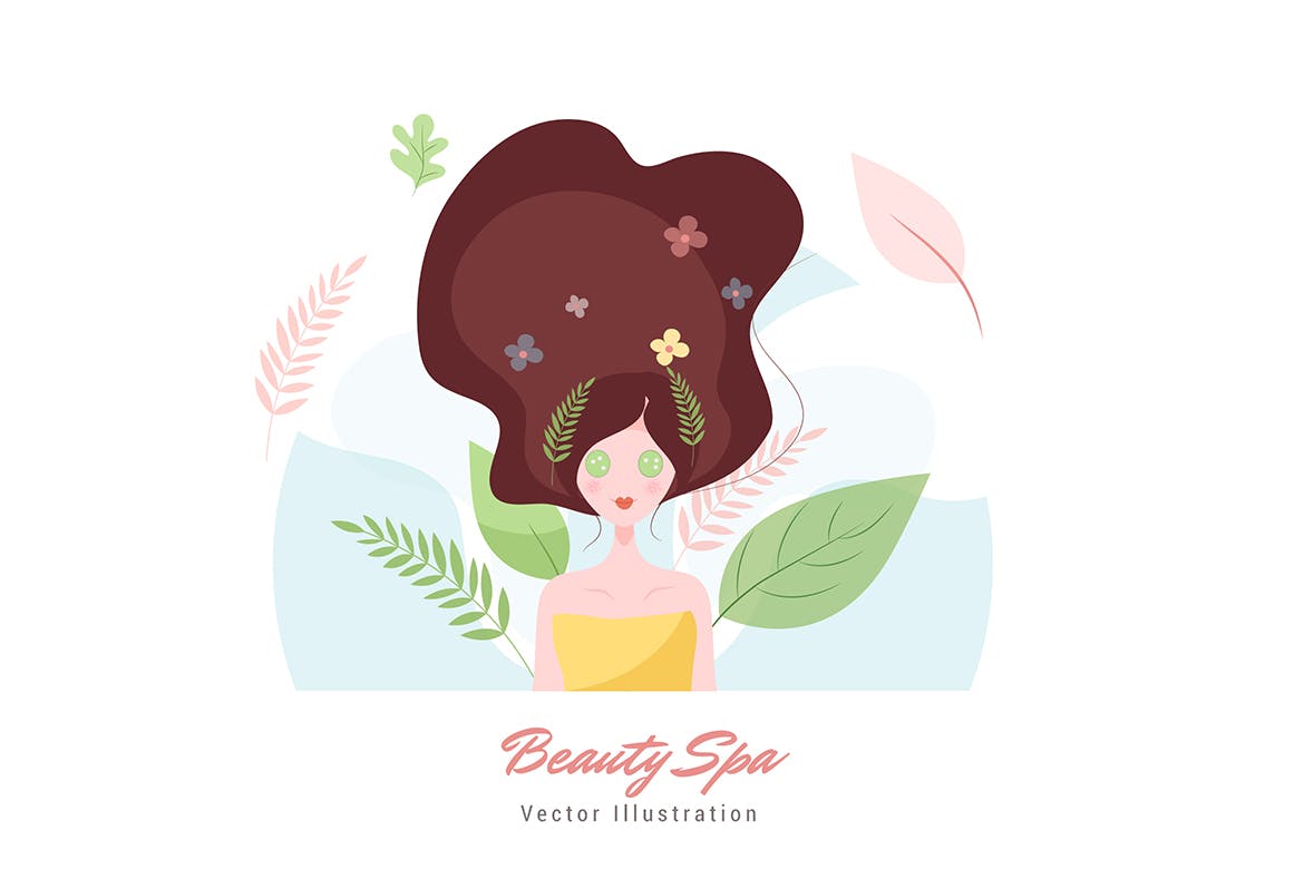 美容SPA主题矢量插画素材库精选素材v2 Beauty Spa Vector Illustration插图(1)