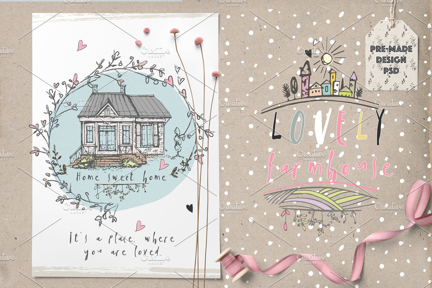 温馨的农场手绘设计元素合集[2.97GB] LOVE IN THE FARMHOUSE插图(10)