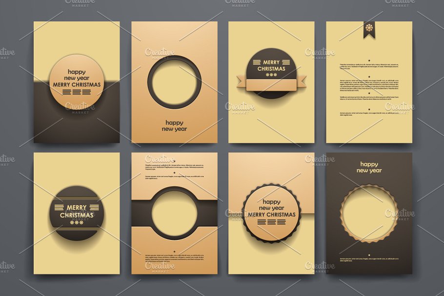 9款圣诞节主题小册子模板 Set of 9 Christmas brochures插图(3)