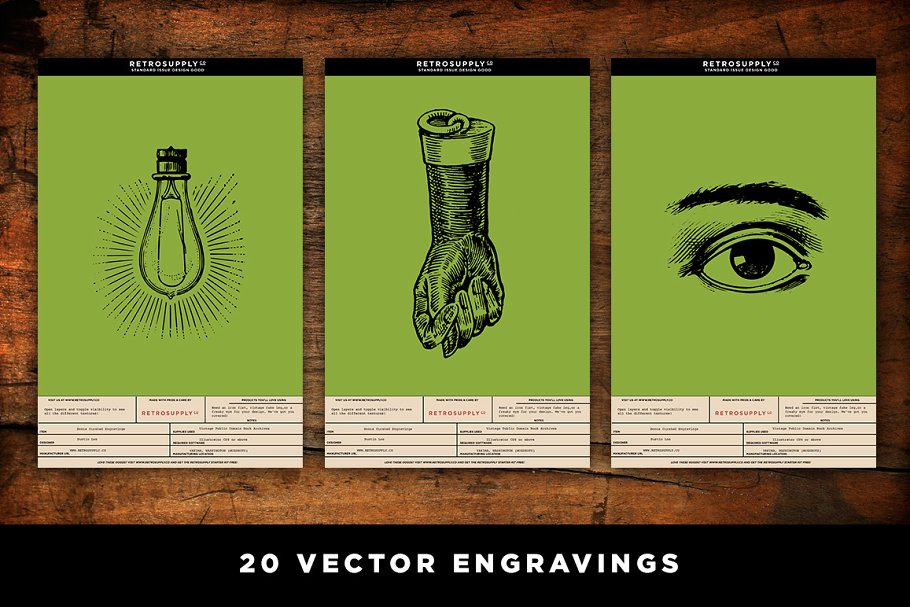 墨水/半色调/油墨/雕刻混合纹理合集 Standard Issue Vector Texture Pack插图(3)