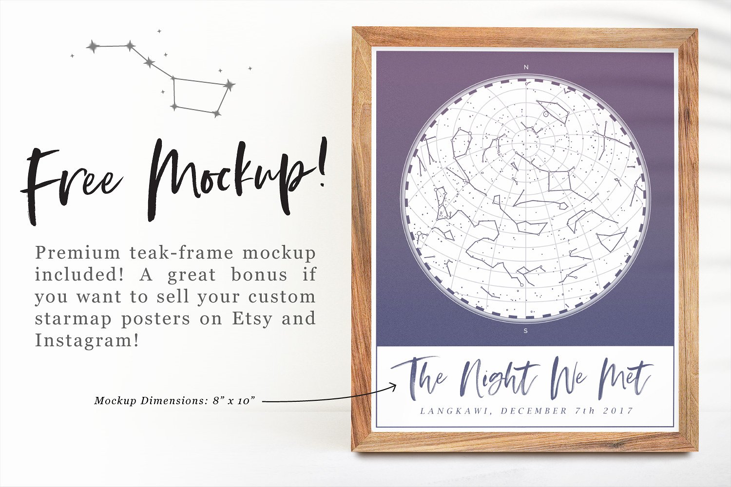 美丽的极简主义地图海报设计插件 Star Map Poster Creator, Minimal插图(4)