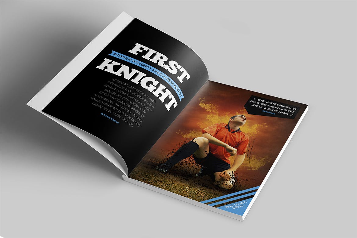 体育赛事素材库精选杂志排版设计模板 Magazine Template插图(2)