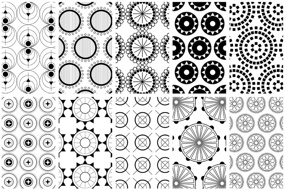 高端大气几何圆形图案纹理 Geometric Circles Patterns Set插图(6)