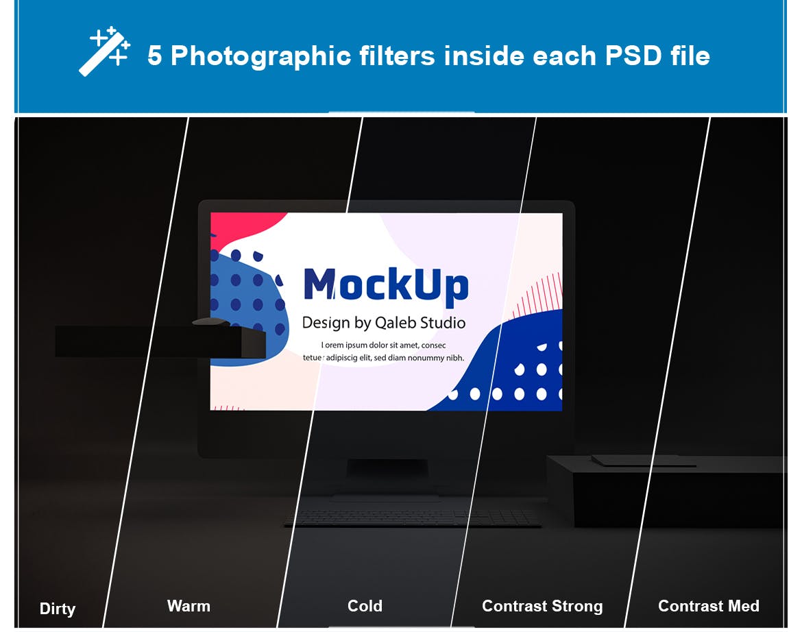 暗黑背景iMac Pro苹果一体机电脑样机模板 Dark iMac Pro插图(6)