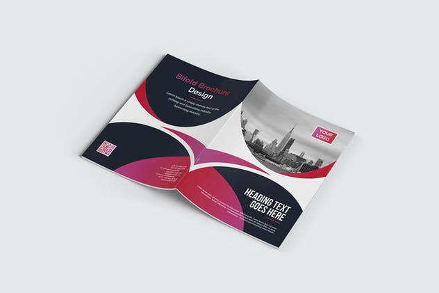 双折页企业介绍/年度报告设计模板 Bifold Brochure插图(3)