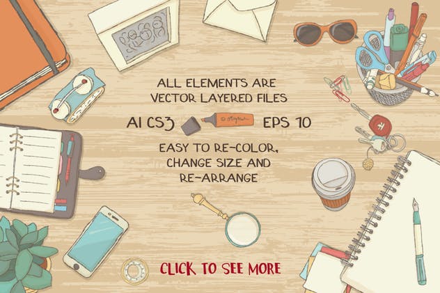 手绘插画风格场景设计素材包 Illustrated Scene Creator插图(4)