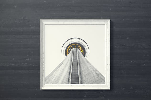 木纹背景艺术作品画框样机套装V3 Frame Artwork Mockup Set 3插图(3)