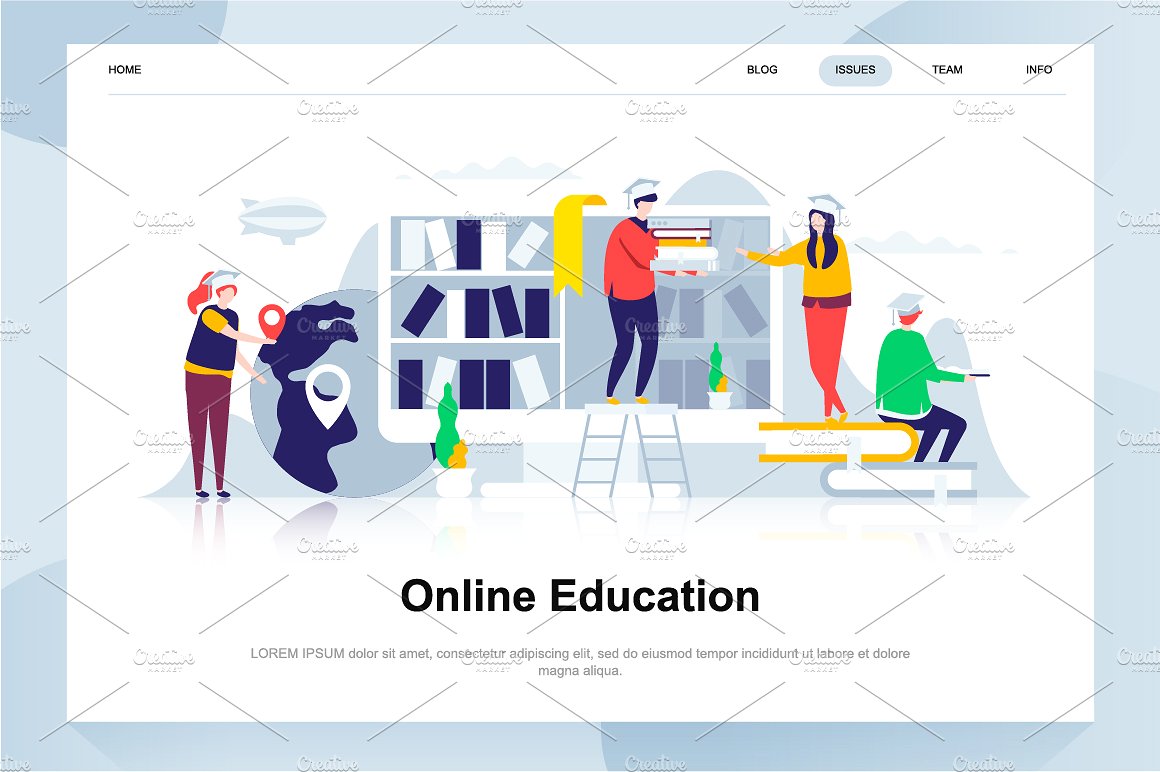现代化扁平设计理念Web仪表盘登录页面模板 Landing Page Templates插图(17)