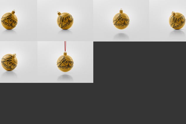 圣诞装饰球样机 Christmas Ball Mockup with Material Options插图(13)