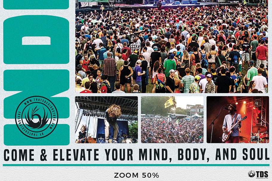 户外独立音乐节传单PSD模板v2 Indie Fest Flyer PSD V2插图(7)