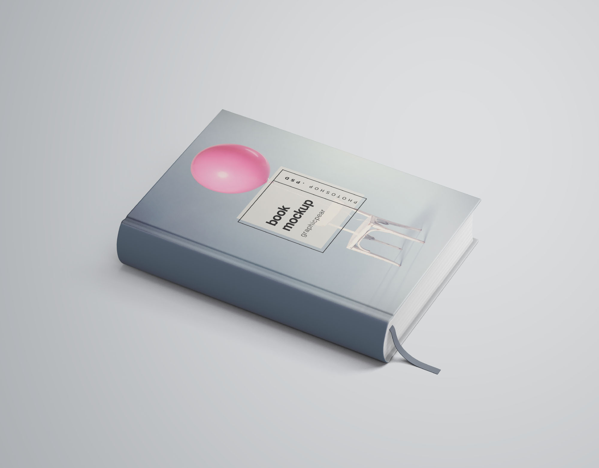 精装图书封面设计效果图PSD样机 Book Cover Mockup插图