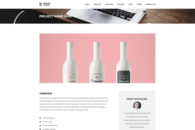 数字工作室&创意设计服务机构网站设计PSD模板 Digital Studio & Design Agency Portfolio Template插图(7)