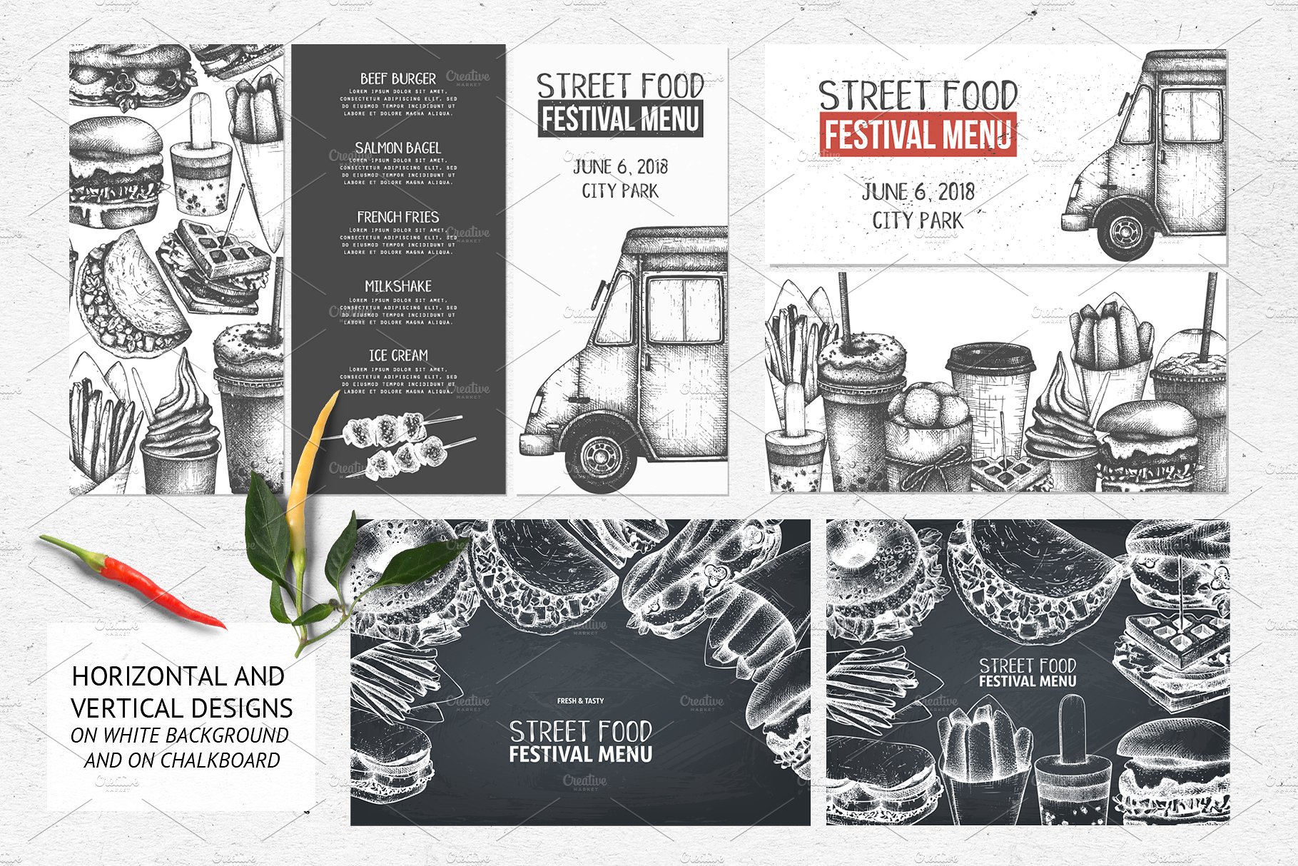 快餐食品矢量图形 Vector Fast Food Collection插图(4)