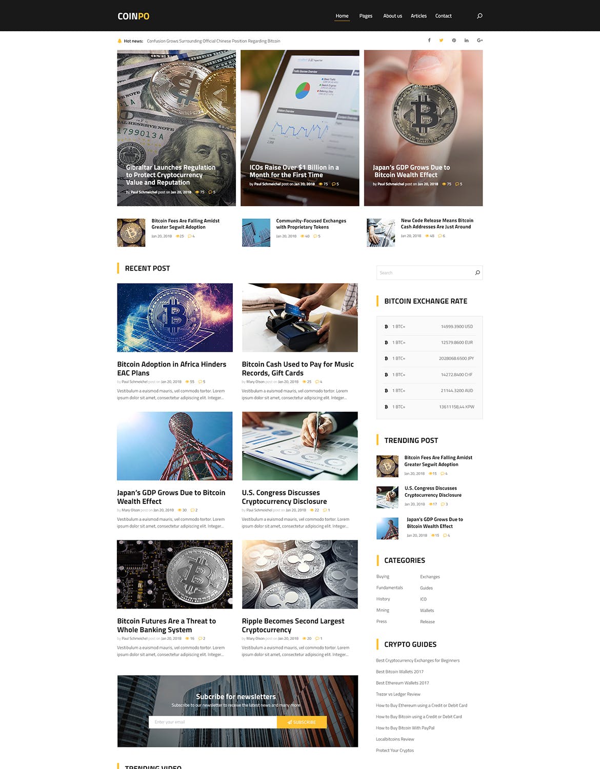 比特币/加密货币主题网站设计PSD模板 Coinpo | Bitcoin & Crypto Currency PSD Template插图(3)
