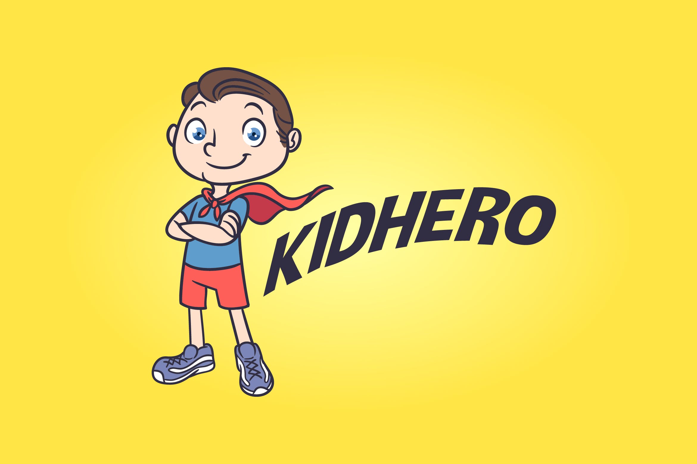 儿童超级英雄形象Logo设计模板 Kid Hero – Superhero Mascot Logo插图