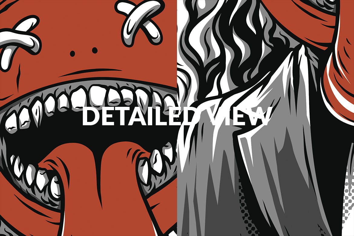 死亡笑话T恤手绘印花插画设计素材 Death Jokes T-Shirt Design插图(3)