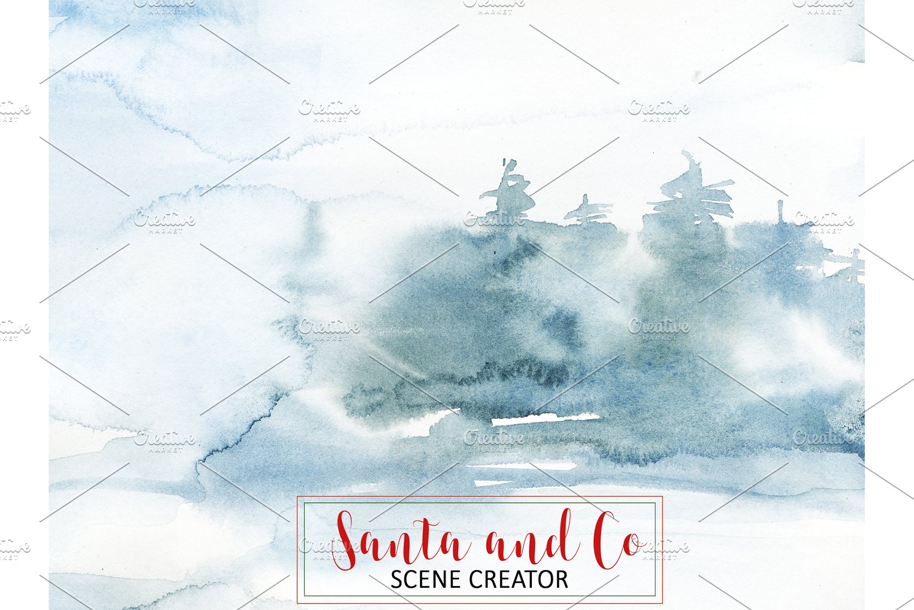 手绘圣诞节主题水彩设计素材包 Santa & Co Christmas Clipart Set插图(12)