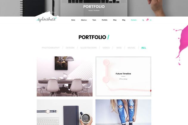创意产品品牌网站/电商网站设计PSD模板 Splashes V2 PSD Template插图(5)