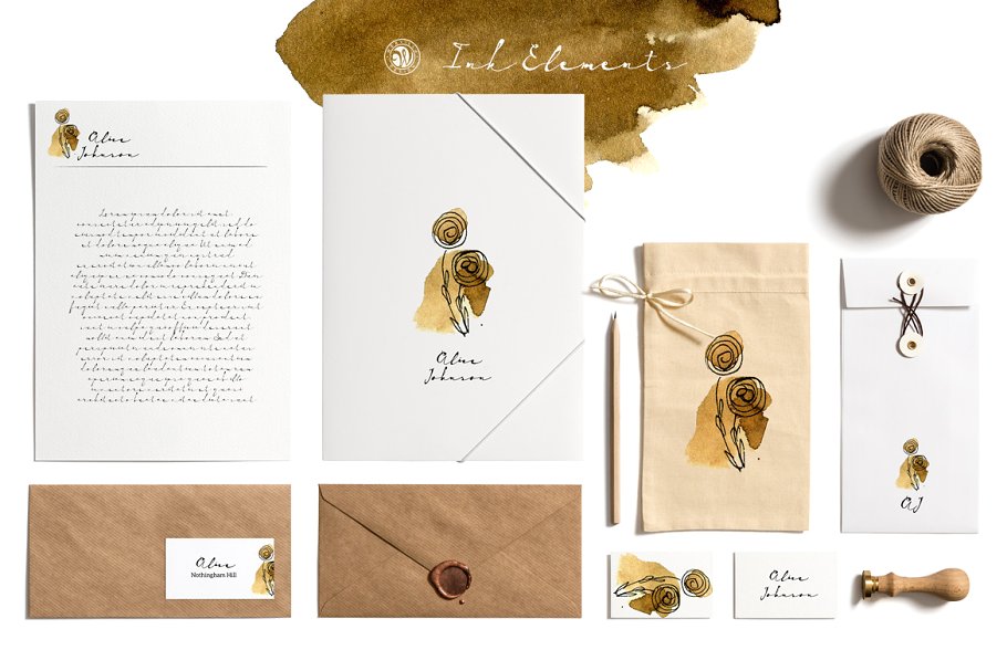 水彩墨水元素 Ink Elements with Watercolor插图(1)