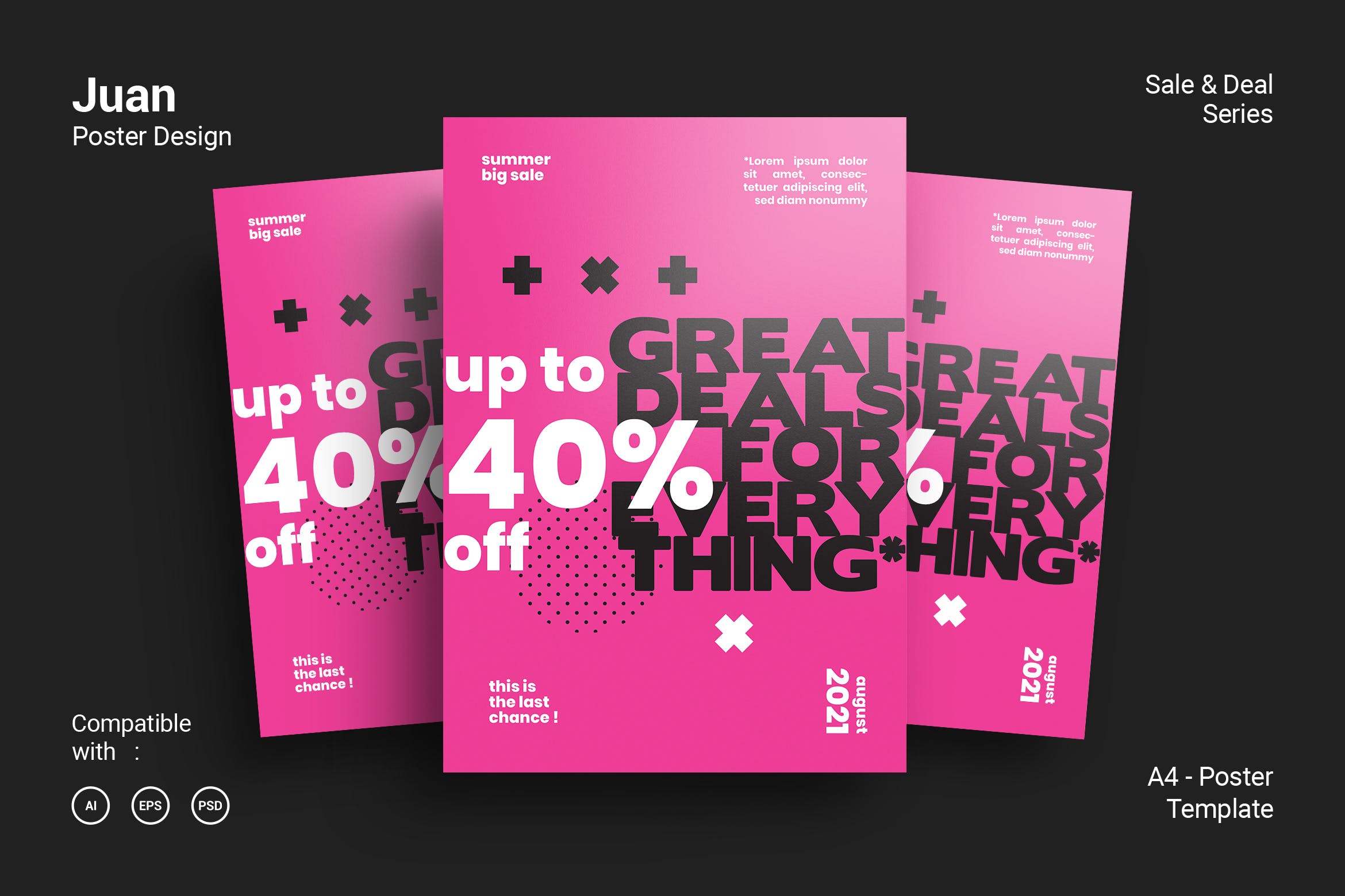 现代创意文字版式海报PSD素材素材库精选模板 Juan Poster Design插图