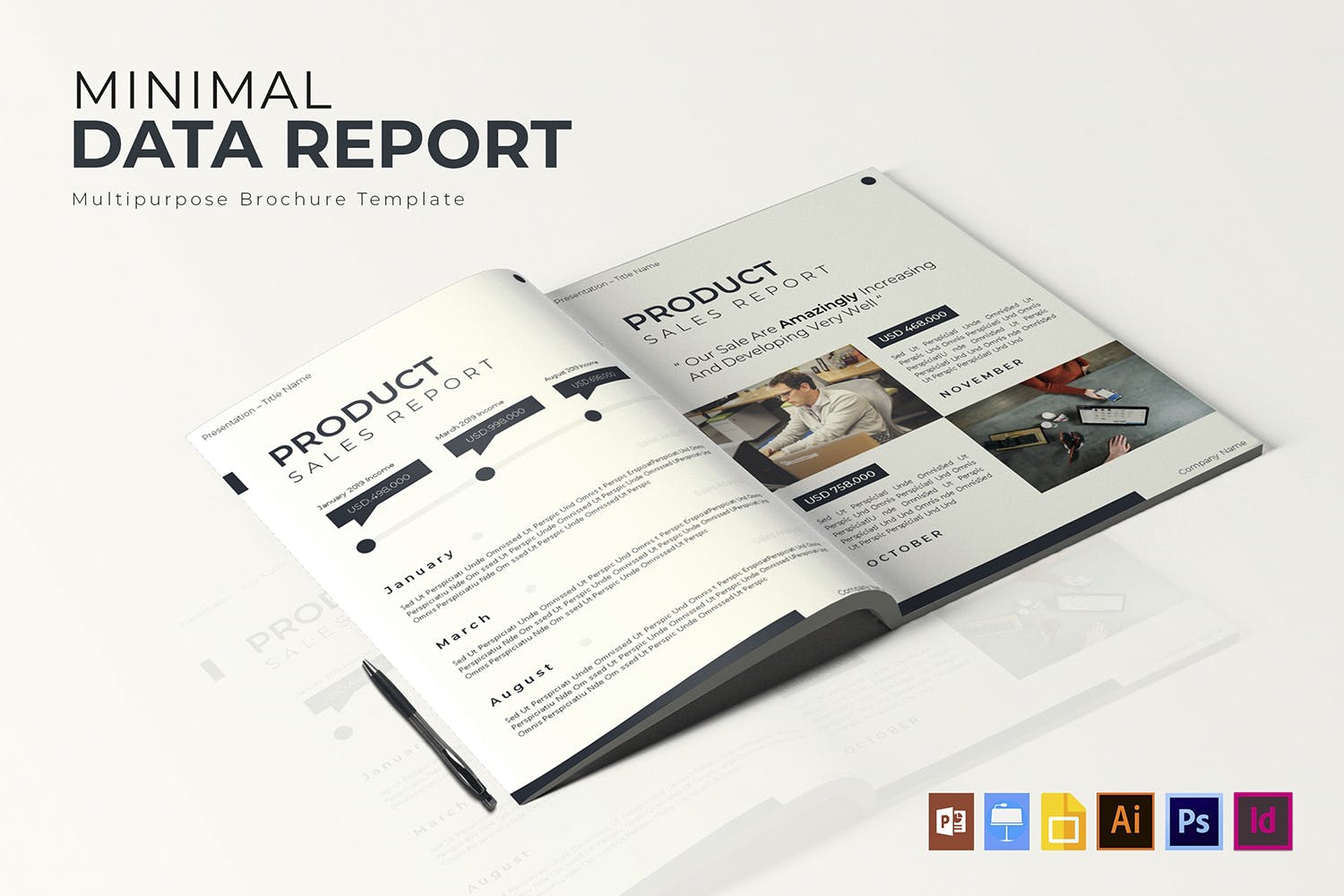极简设计风格数据分析报告设计模板 Minimal Data | Report插图(1)