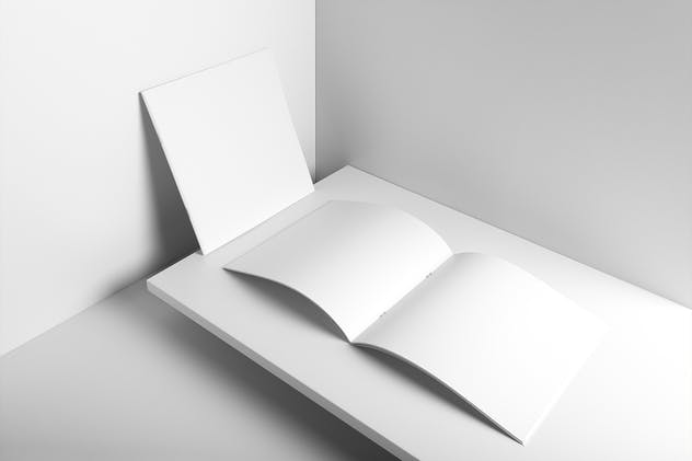 方形摄影画册样机 Square Brochure Mockup插图(2)