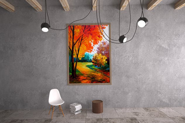 水彩油画手绘艺术作品画廊样机 Painting Gallery Mockup插图(1)