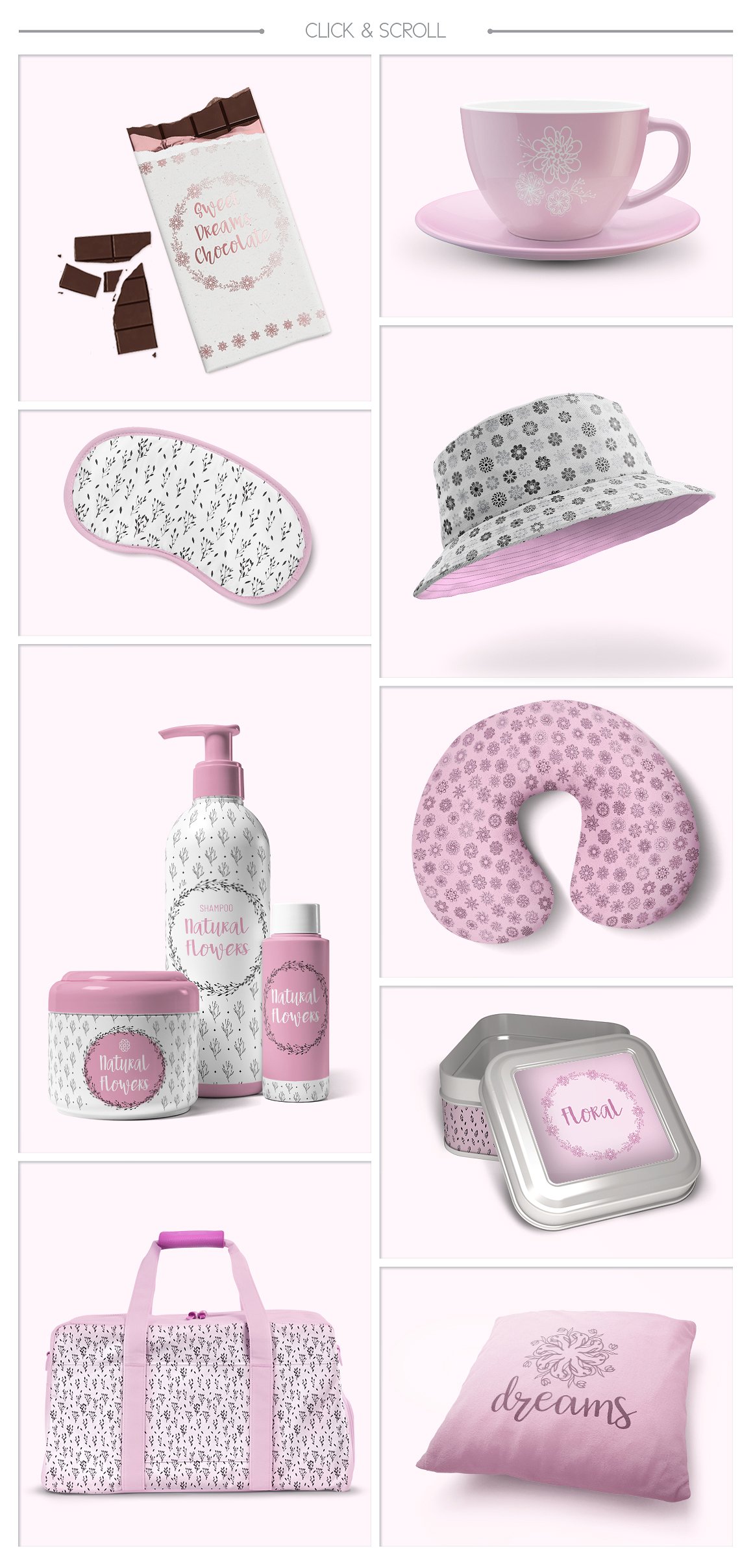 漂亮的手绘花卉植物剪贴画背景纹理素材插图(2)