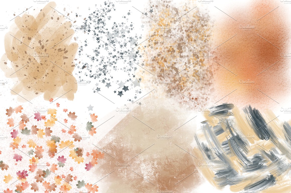 丰收的季节手绘设计插画素材+纹理 Happy Fall Autumn Design Kit插图(10)