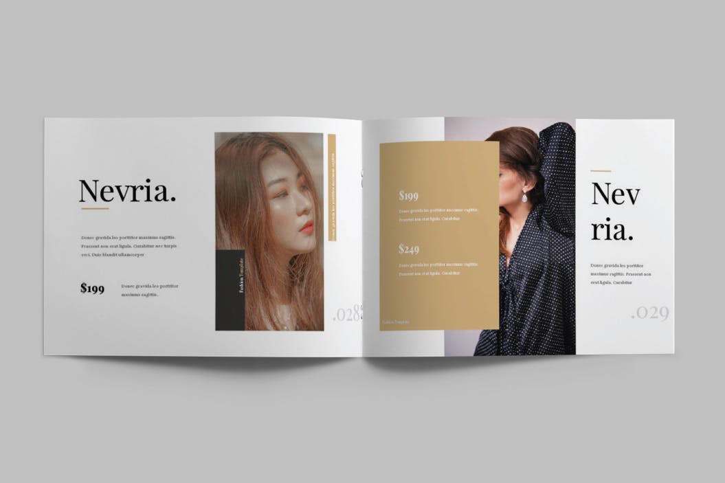 A5横版产品目录Lookbook设计InDesign模板 NEVRIA – A5 Landscape Lookbook template插图(14)