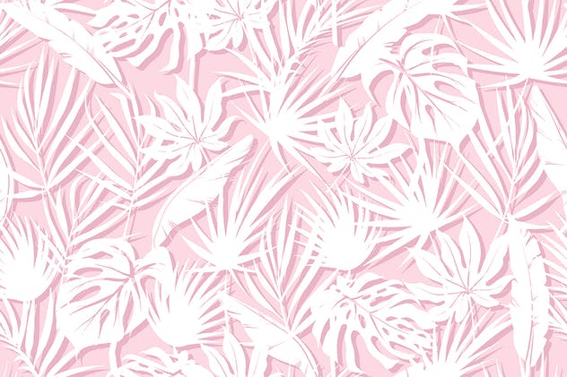 单色花卉无缝图案/背景素材 Unicolorous Seamless Floral Patterns / Backgrounds插图(1)