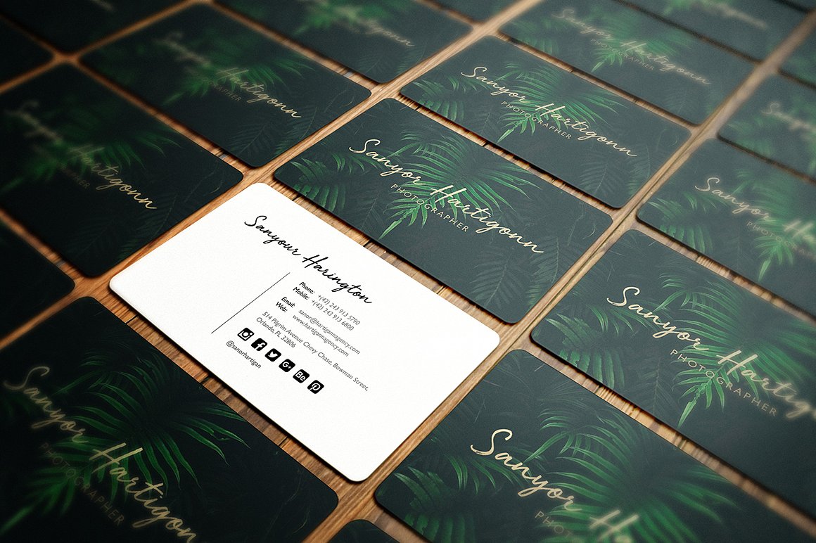 20个不同风格的适合高端摄影师的名片设计卡片邀请函设计模板插图(8)