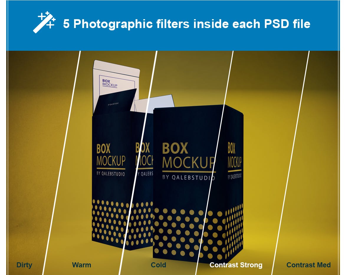 长方体高端产品包装盒外观设计样机模板 Rectangle Box插图(7)