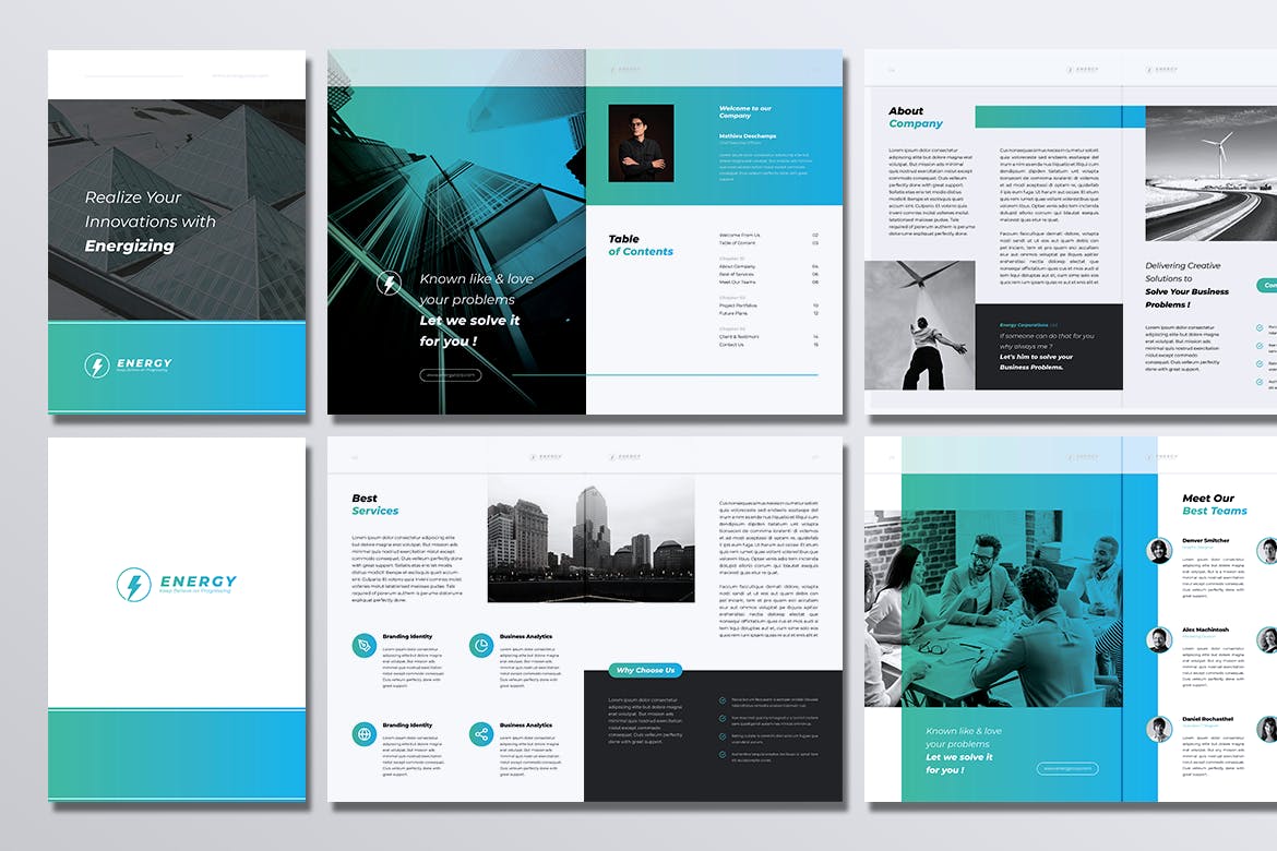 新能源发电厂企业宣传画册设计模板 ENERGY Power Plant Company Profile Brochures插图(5)