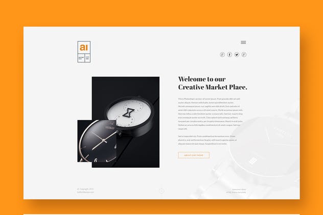 创意多用途网站Web用户界面工具包 Awesome Ideas Web UI Kit插图(1)