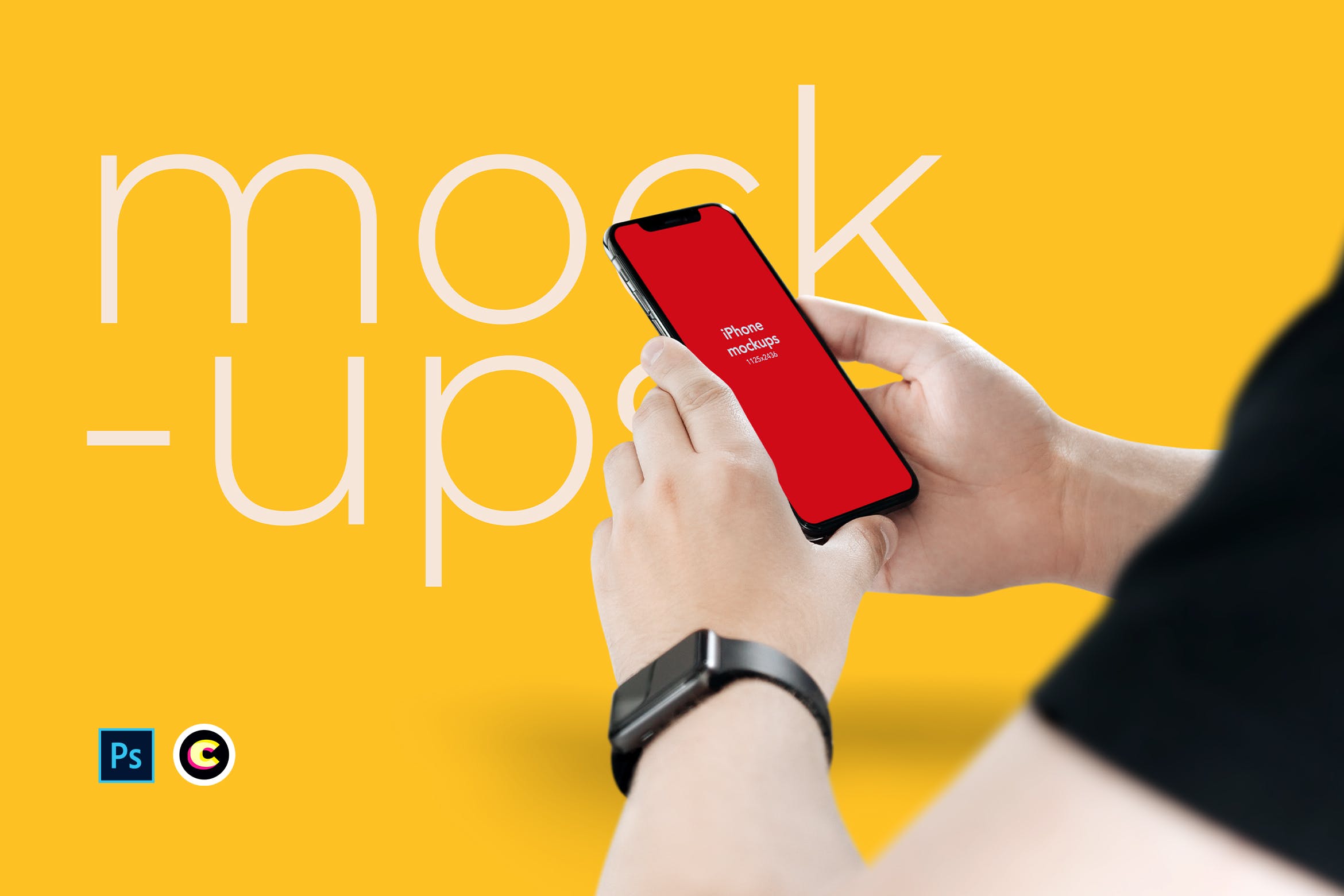 手持iPhone 11手机APP&网站界面设计预览样机 Holding iPhone 11 Mockup插图