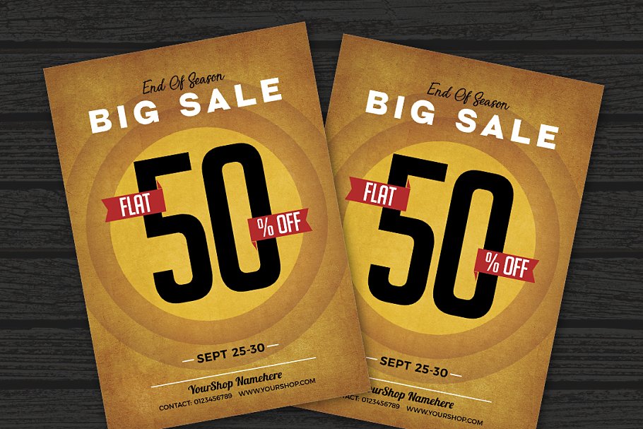 超级折扣数字促销海报设计模板 Big Sale Poster插图(1)