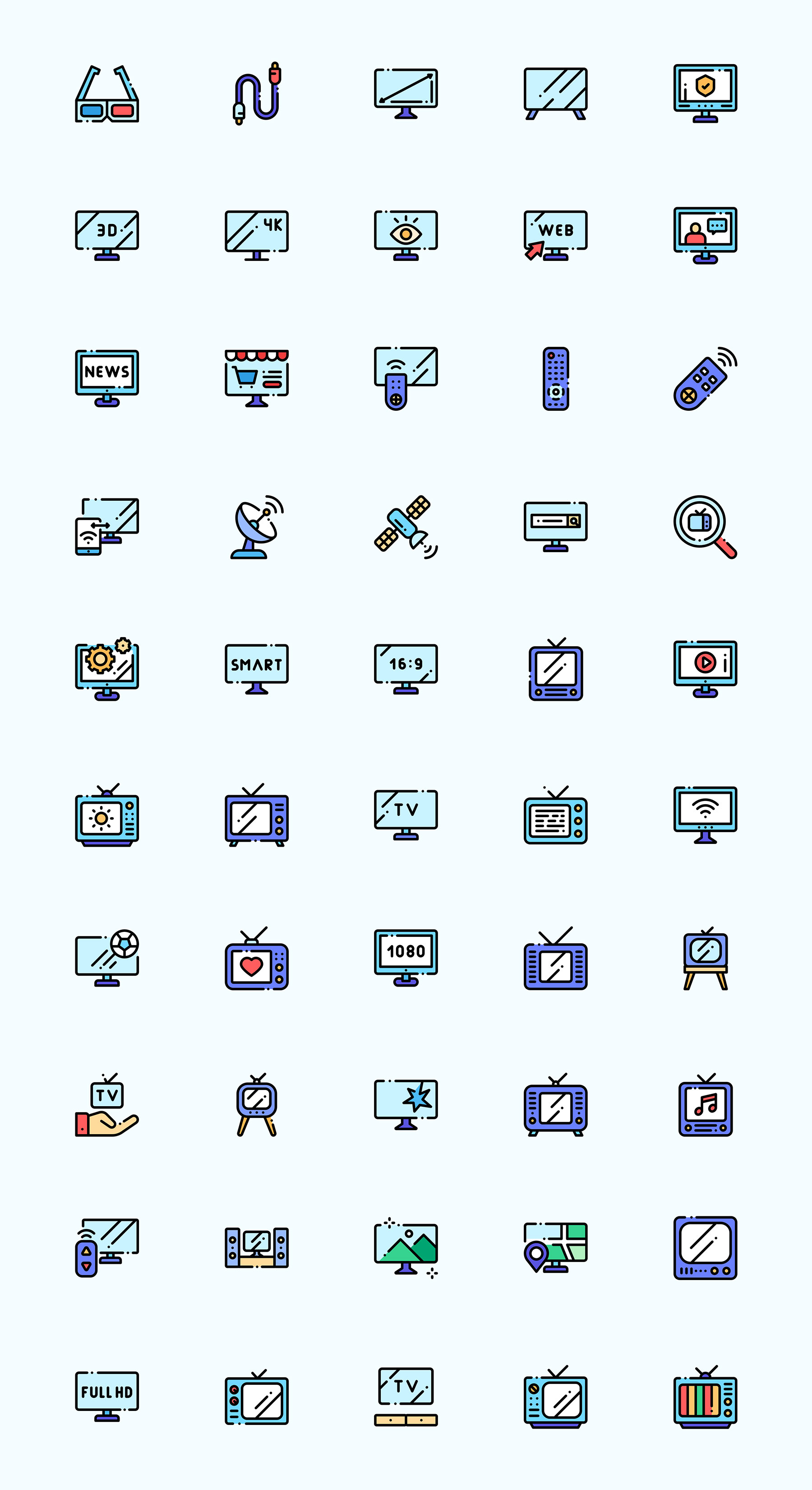 50 枚电视元素图标
