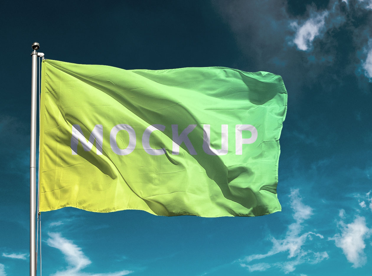 旗帜设计效果图样机PSD模板 Free Flag Mockup – PSD插图