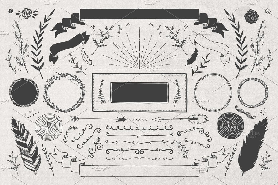 手绘Logo模板+Logo设计元素 Hand Drawn Logos + Elements Vol. 2插图(3)