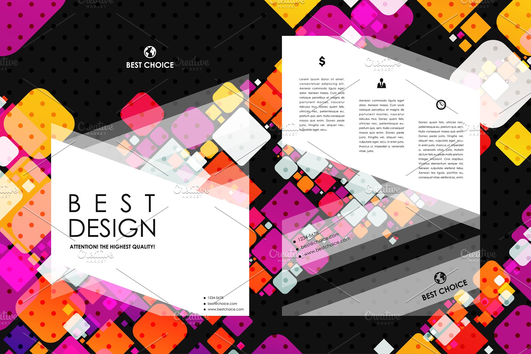 一套抽象图形小册子模板 Set of Abstract Brochures插图(2)
