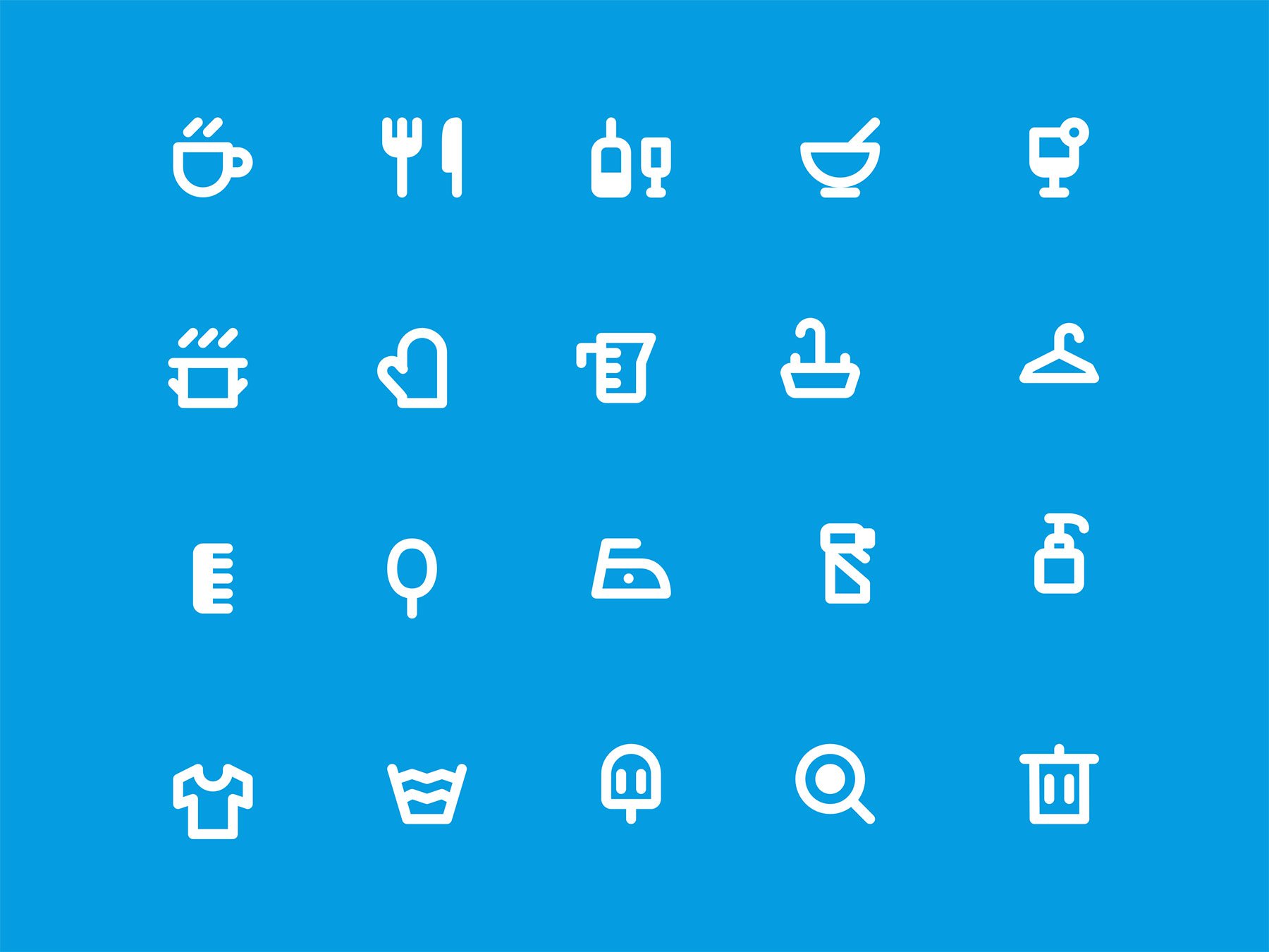 家庭元素线性图标