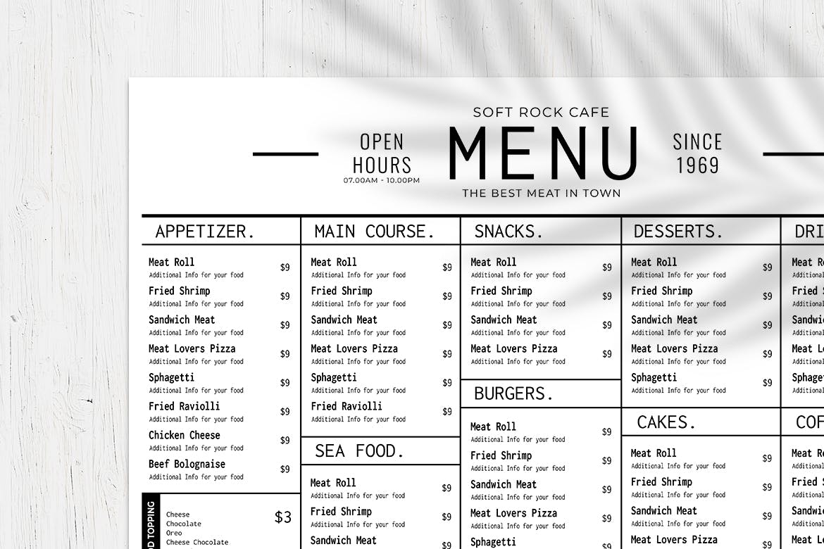 西式咖啡店/面包店/蛋糕店素材库精选菜单模板v1 Resto Food Menu Vol. 1插图(1)