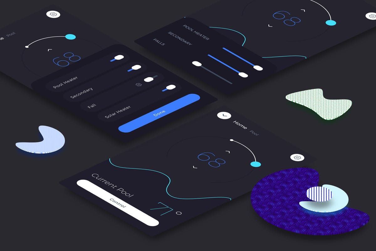 互联网智能家居控制面板UI套件 v.2 Smart Home Pool Mobile Ui v.2插图