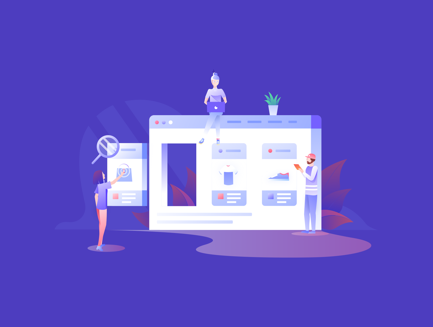 素材库下午茶：电商互联网概念手绘插画素材下载[Ai,Sketch]插图(5)