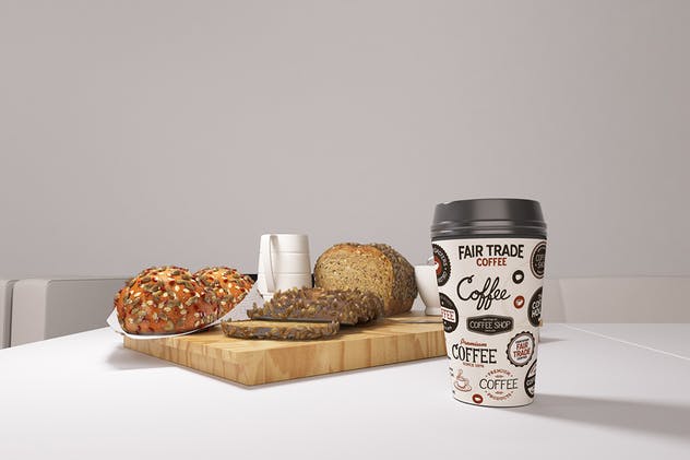 西式快餐店创意内饰场景设计样机 Fast Food Mockup插图(8)